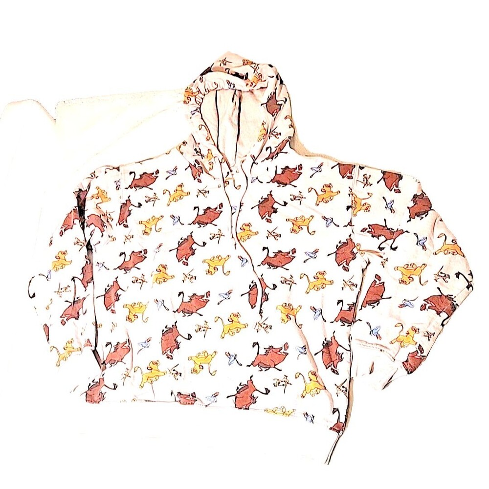 VINTAGE DISNEY Lion King Womens Large 90s Movie Sweatshirt Hoodie All Over Print